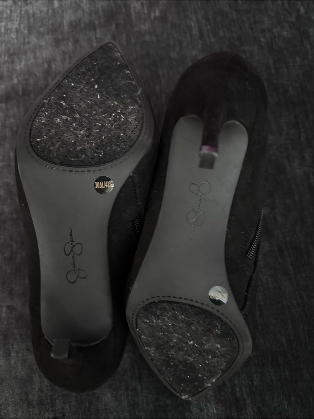 Jessica Simpson Black Suede Pointed Toe Heeled Booties Size 10 NWOT - Picture 6 of 6